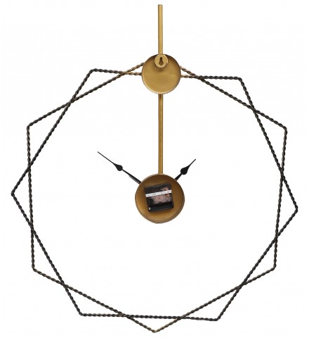 Black & Gold Hexagon Wall Clock